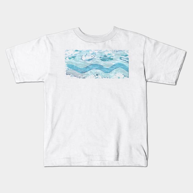 blue water waves design Kids T-Shirt by Artistic_st
